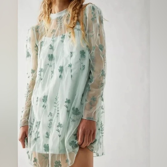 Free People Tops - Free People Floral Sheer Tunic Top